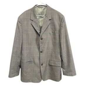 GAP XL Mens 100% Virgin Wool Houndstooth Brown Blue Blazer‎ Sport Coat Jacket